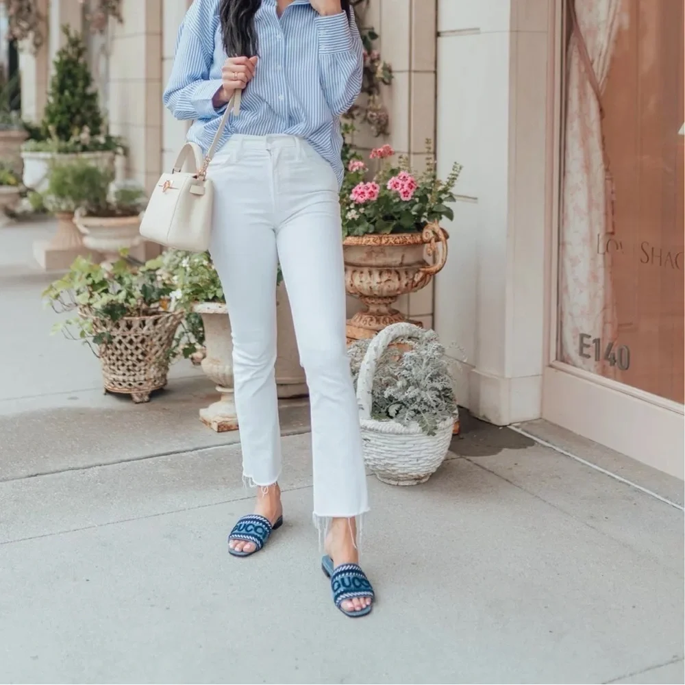 New authentic Gucci Jane Slide denim Sandal size 37.5